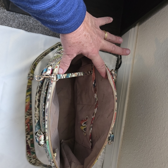 HARD TO FIND! NWOT Large Brahmin Duxbury Botanical Satchel with Matching Wallet - Picture 13 of 14